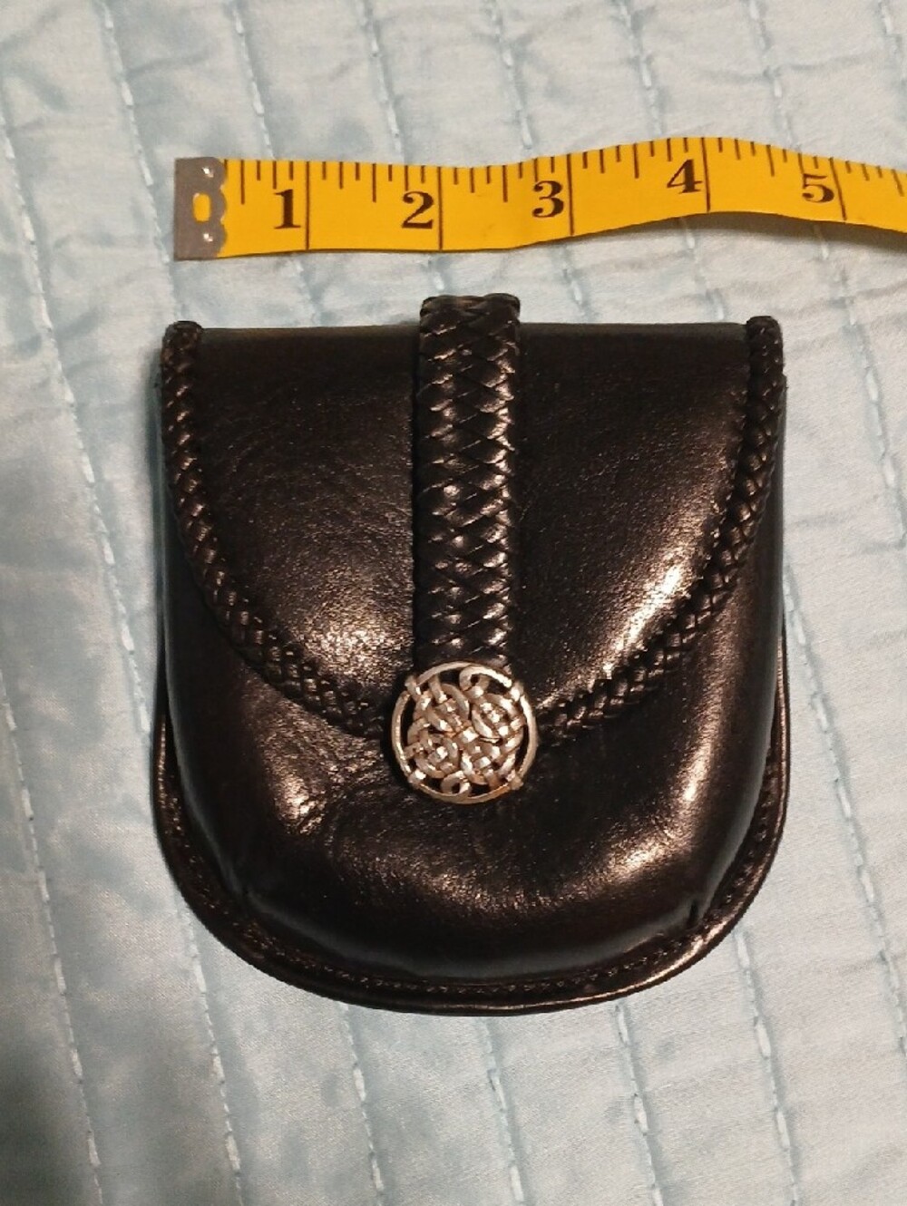 Brighton Black Leather Mini Crossbody with Braided Chain Strap. - Picture 8 of 9